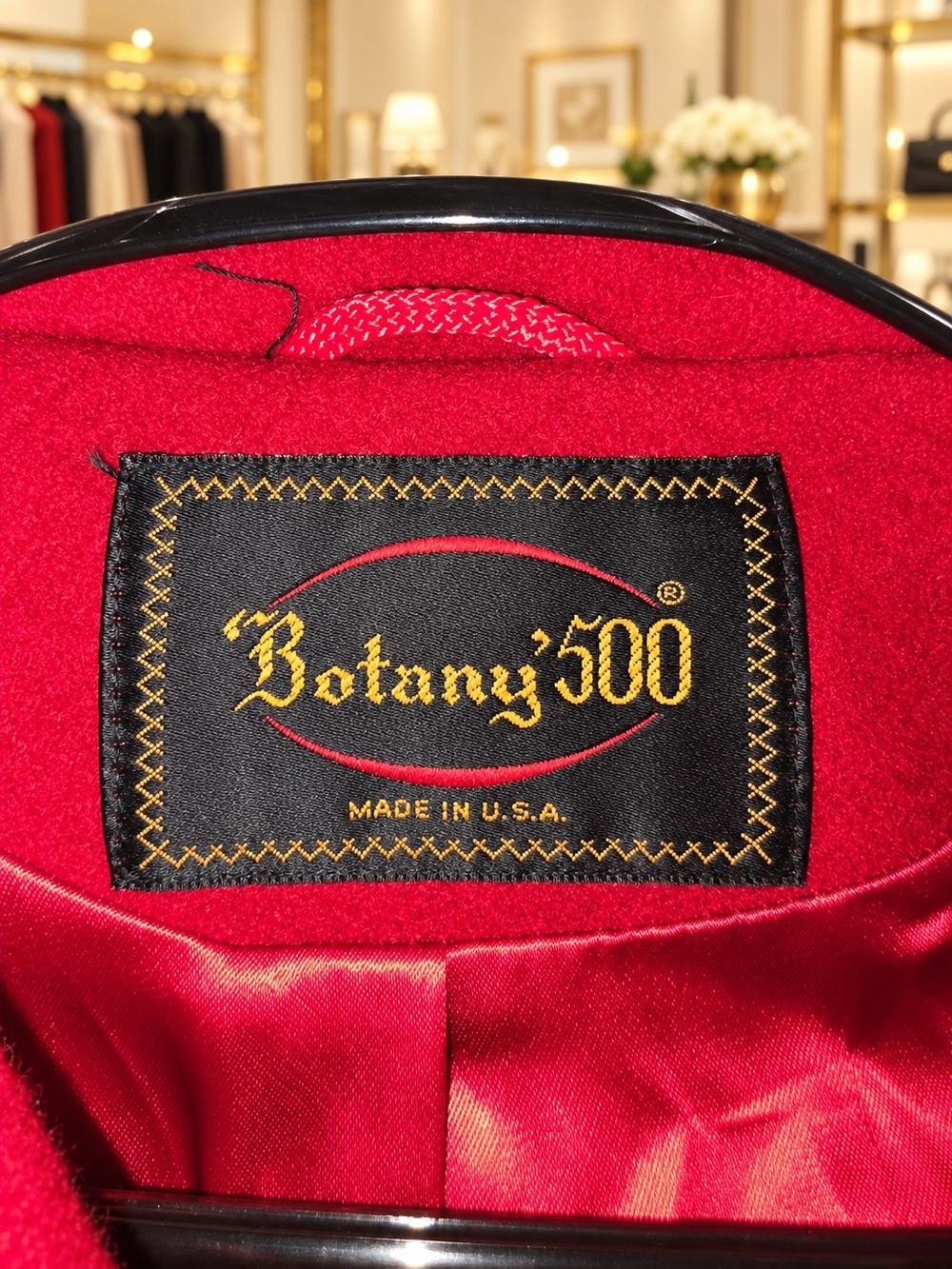 Vintage Botany 500 Red Wool Blend Double Breasted Pea Coat Made in USA - Picture 6 of 7